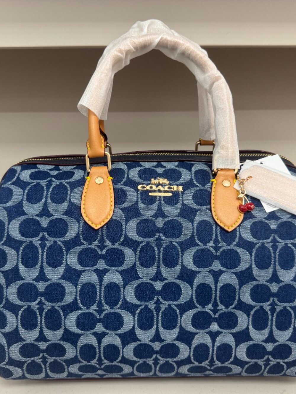 Coach Rowan Satchel Bag In Signature Denim Canvas NWT CY699 - Picture 5 of 6